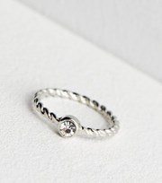 New Look Silver Twist Diamante Ring